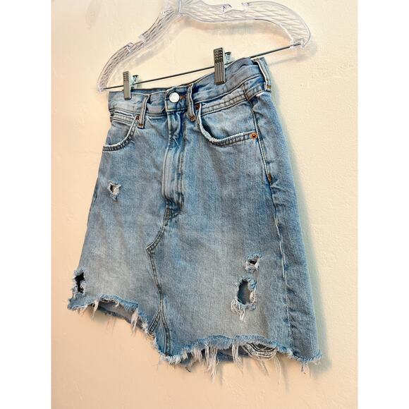 Zara Women Premium Denim Collection High Rise Jean Skirt Size: 5 (Small) - Picture 3 of 7